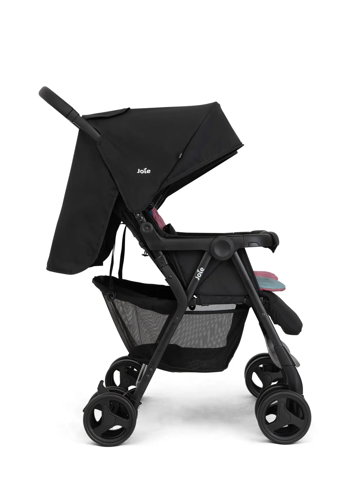 עגלת תאומים קומפקטית המתאימה מלידה aire™‎ twin - שחור/כחול ורוד Shale