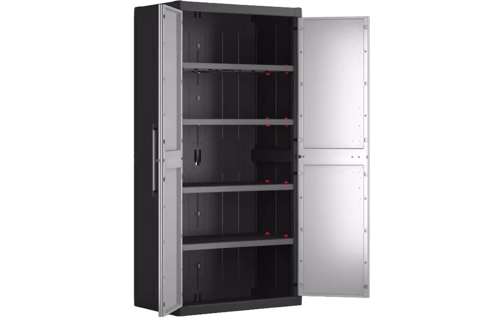 Detroit XL tall utility cabinet - gray-black