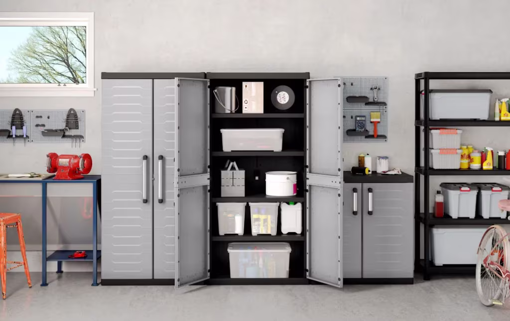 Detroit XL tall utility cabinet - gray-black