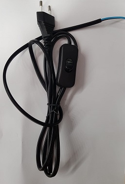 Cable about 2 m + molded plug + black intermediate switch