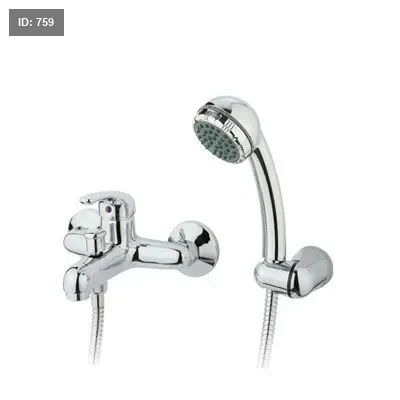 Shower faucet with handle and rack