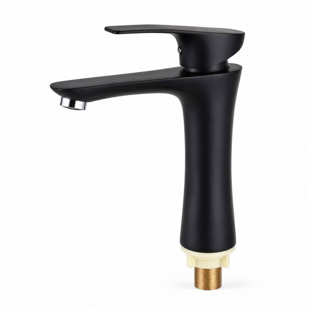 White/black flower cold water faucet
