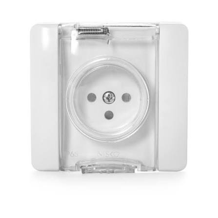 Water protected outlet for 55 transparent