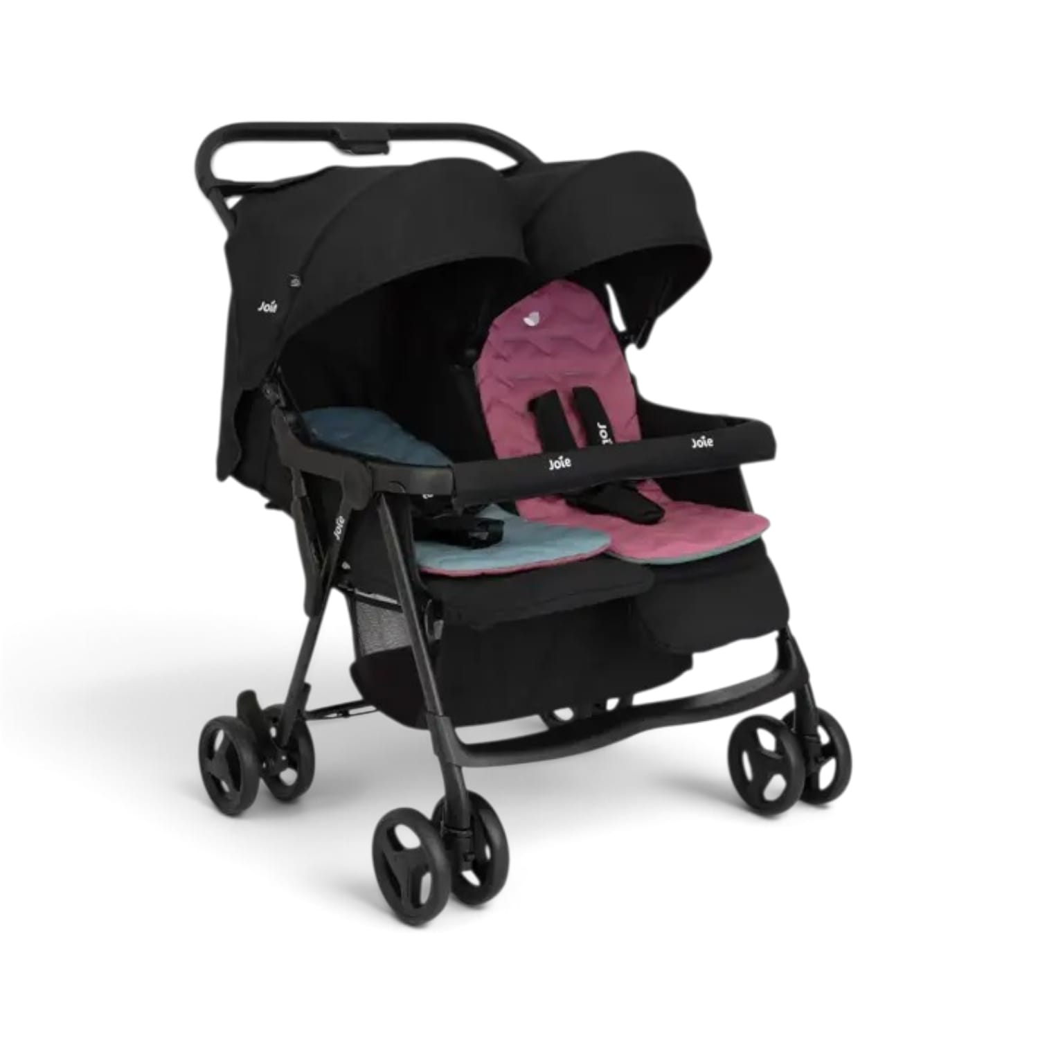עגלת תאומים קומפקטית המתאימה מלידה aire™‎ twin - שחור/כחול ורוד Shale