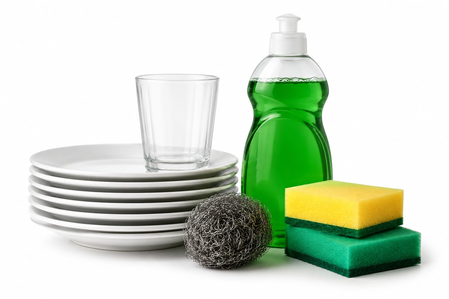 Cleaning dishes and kitchen