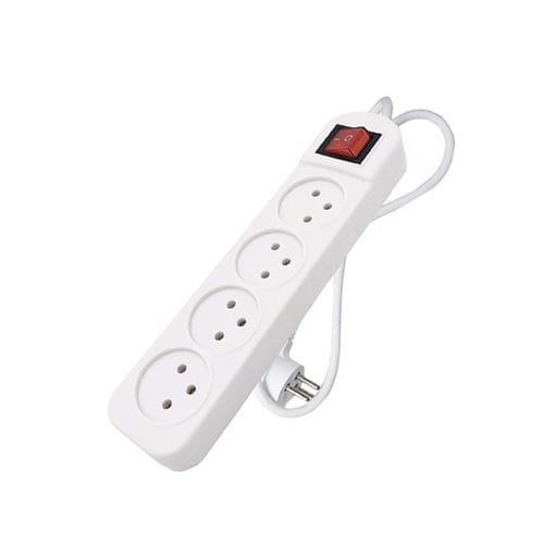 רב שקע 4 יציאות עם מפסק וכבל 1מ