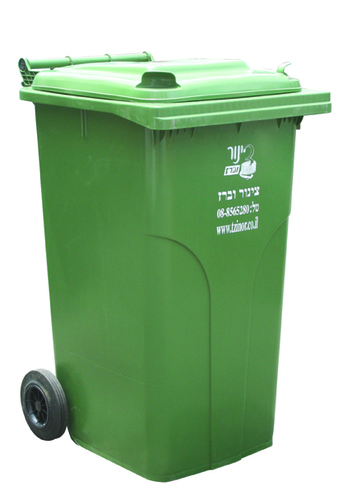 פח אשפה עם מכסה וגלגלים 380 ליטר