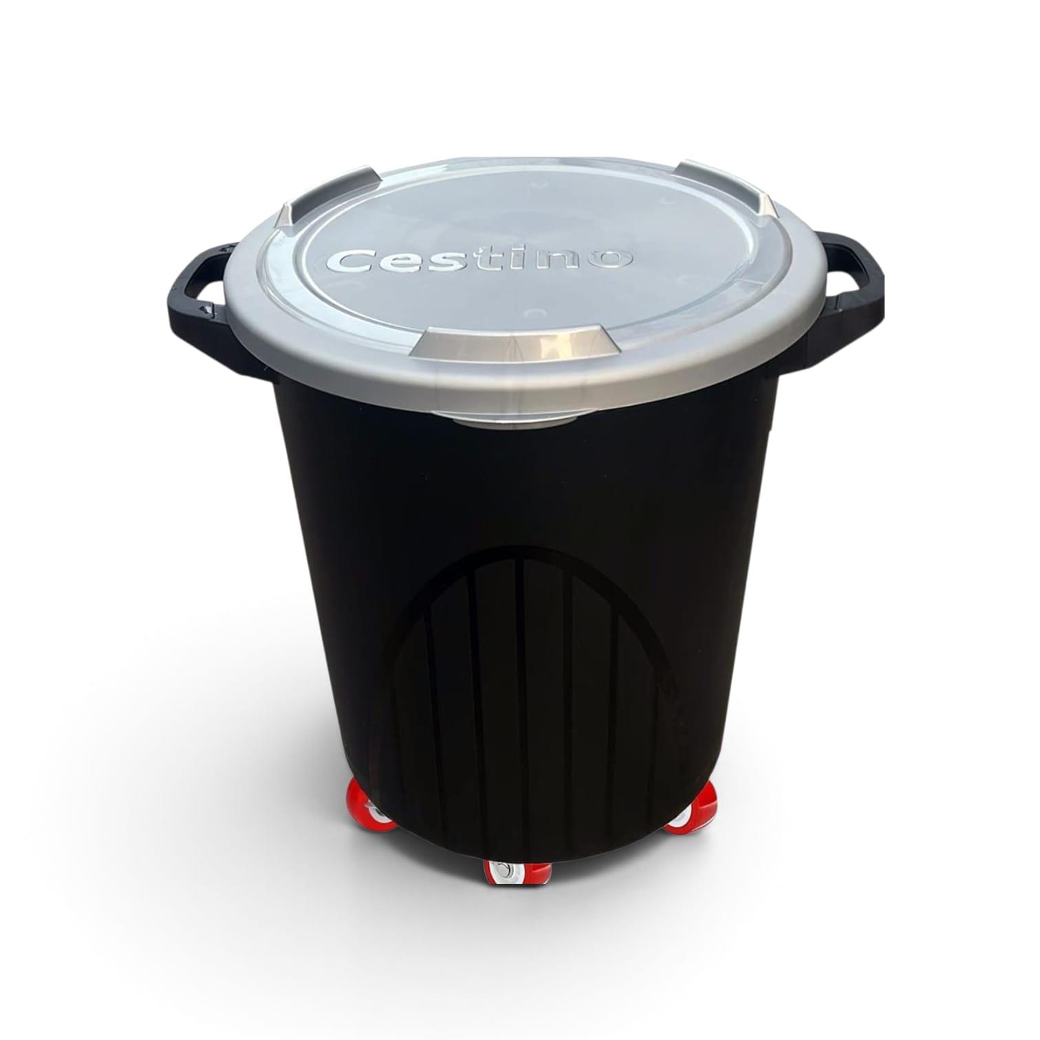 76 liter gray CESTINO reinforced trash can with wheels